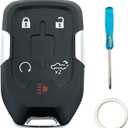 Smart Key Fob Cover Case Shell fit for 2021 2020 2019 Chevrolet Silverado 1500 2500 HD 3500 HD GMC Sierra 1500 2500 HD 3500 HD Keyless Entry Remote Key Fob (Without Chip, 5 Button)