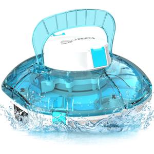 (2025 Upgrade) Cordless Robotic Pool Cleaner, Lasts 75 Min, Automatic Vacuum for Above-Ground Pools up to 645 Sq.ft,Portable, Self-Parking,Light Blue
