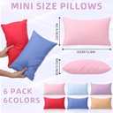 Kigley 6 Pack Mini Pillows for Daycare 9.1 x 13.8'' Small Travel Pillow Bulk Soft Breathable Cotton Pillow for Nap Travel Pet Neck Lumbar Purse Insert(Classic,Light Color)