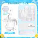 30Set 16OZ Clear Plastic Cups with Lid and Straw, Reusable Beverage Bucket with Handle & Seal Paper for Ice Cream, Iced Coffee, Smoothie, Sturdy Food Safe Party Cups for Birthday, Picnic, Beach Party