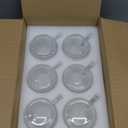 6 PACK Premium Glass Coffee Mugs with Handle, 12 OZ Classic Vertical Stripes Glass Coffee Cups, Transparent Tea Cup for Hot/Cold Beverages, Glassware Set for Americano, Latte, Cappuccino