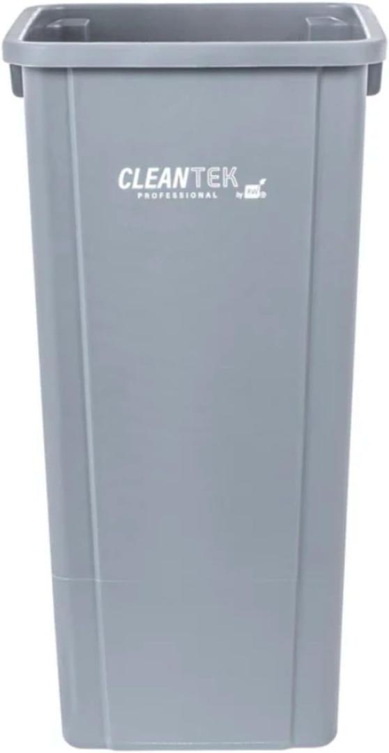 Restaurantware 23 gal Square Gray Plastic Trash Can