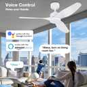 48 Inch Smart Ceiling Fans with Lights Remote,Outdoor Indoor,White,Quiet, Control