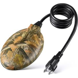 Upgrade Bird Bath Heater for Outdoors in Winter, Pond Deicer 60 Watts Birdbath Deicer Water Heater Thermostatically Controlled with Auto Shut off Function for Patio Lawn (Army Green)