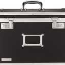 Vaultz File Organizer Storage Box - 14 x 7.25 x 12 Inch Legal Size, Portable Locking Storage Totes with Dual Combination Locks for Filing Office Documents - Black