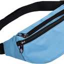 Fanny Packs for Men and Women, Waterproof Sports Waist Pack Bag for Travel Hiking Running Hands-free (1pack-Sky Blue)