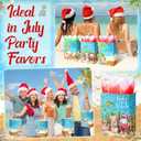 Sinload 48 Sets Summer Christmas Party Gift Bags with Tissue Paper Xmas in July Santa Tropical Goodie Bags with Handle Christmas Treat Tote Hawaiian Flamingo for Beach Pool Birthday Party Decoration