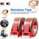 BOMEI PACK Brown Packing Tape No Noise, 2 Pack Quiet Packaging Tape Refill with Dispenser, 1.88 inch x 110 Yards, Heavy Duty Shipping Tape for Sealing Packing, Moving, Office&Storage