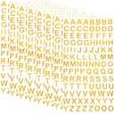 8 Sheets 832 Pcs Gold Alphabet Stickers Gold Sticker Letters 0.4 Inch Small Self Adhesive Glitter Letters for Graduation Cap Water Bottles Cup Mailbox Number Scrapbooking Sign Crafts