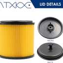 VCFS Replacement Filter for Vacmaster 5-16 Gallon Standard Cartidge Filter and RetainerAlso fit for shopvac 5-20 Gallon