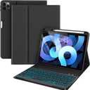 BLUTLOTUS Keyboard Case for iPad Air 11-inch(M2 2024)/10.9-Inch Air 5th 4th Generation Case with Keyboard/Ipad Pro 11(4th/3rd/2nd/1st Gen)- 7 Backlit Detachable, Folio Cover with Pencil Holder (Black)