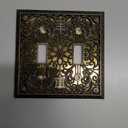 Amerelle 65TTDB Filigree Wallplate, 2 Toggle, Cast Metal, Aged Bronze, 1-Pack