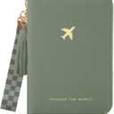 Beautiful Passport Holder for Travel with Wristlet Strap - All-in-One Wallet for Women with Card Slots and Tassel Keychain - Perfect RFID Blocking Case to Keep Your Travel Documents Organized & Safe, Sage