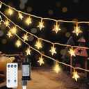 Warm White Star String Lights, 39FT 100LED Plug in Fairy Twinkle Lights with 8 Modes Waterproof for Indoor Outdoor Christmas Tree, Home, Girls’ Room, Garden, Party, Wedding Decor(Warm White)
