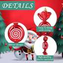 2 x Aoriher 2 Pcs 7.6" Large Candy Cane Ornaments Christmas Tree Peppermint Decorations Hanging Candy Ornaments Glitter Christmas Picks with Golden Ropes for Xmas Party Decorations (Red)