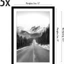 Americanflat 13x19 Picture Frame with Polished Plexiglass - Set of 5 - Use as 11x17 Frame with Mat - Galleria Collection - Picture Frames for Wall Display - Black