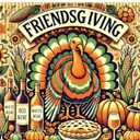 WOLADA Friendsgiving Backdrop Friendsgiving Banner Thanksgiving Party Photography Background 70.8x47.2 Inches FW124