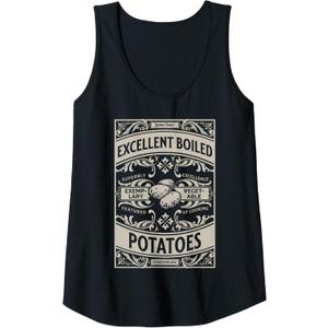 Womens Pride And Prejudice Books What Excellent Boiled Potatoes Tank Top (Small, Black)