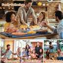 Warming Mat for Food Warmer Pad: Foldable Silicone Electric Warming Tray for Buffets Party - Fast Heating Portable Hot Plates for Countertop Kitchen Travel Home Outdoor Car Holiday Ideas (24 X 16 inch, Blue)