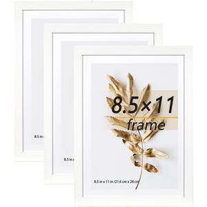 8.5x11 Picture Frame White 3 Pcs set can Display on the Wall