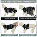 Kuoser Dog Surgery Recovery Suit, Soft Breathable Dog Recovery Suit for Female Spay Male Nueuter, Anti Licking Puppy Onesie Pet Surgical Suit for Dogs Abdominal Wounds Skin Disease, Black Strips M