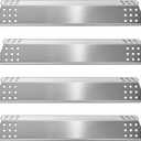 Kalomo 15 1/8 x 3 1/4Grill Heat Plates Parts for Master Forge 1010048 Models, Heat Shield Burner Cover Flame Tamer, Stainless Steel Gas Grill Heat Tent BBQ Gas Replacement Parts, Set of 4