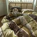 4pcs Duvet Cover Set- 100% Cotton Comfort Duvet Cover Set,a Duvet Cover,a Deep Pocket Fitted Sheet,2 Pillow Shams Home Bedding with Zipper Closure for All Season (Queen (U.S. Standard), vintage)