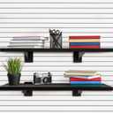 6 Pack Wooden Slatwall Shelf, 24" x 12" Slat Wall Shelves with Metal Brackets Heavy Duty Slatwall Shelving Organizer Accessories for Home Garage (6, 11.8" x 23.6")