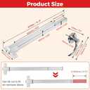 Push Bar Door Lock with 6 Keys, 31 Inch Emergency Exit Door Hardware with Handle, Aluminum Commercial Push Bar Panic Exit Device Fits 31"-47" Wood & Metal Doors, Left/Right Compatible