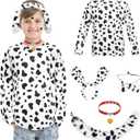 Dalmatian Costume Kids,Boys Girls 101 Days of School Costume Shirt Headband Ears and Tail Accessories (5-7T)