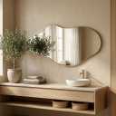 Irregular Wall Mirror 22"x40" Gold Abstract Asymmetrical Mirrors for Wall, Decorative Wavy Mirror for Entryway, Bedroom, Cloakroom, Living Room, Aluminum Alloy Frame