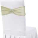Eternal Beauty Set of 10 Champagne Chair Band Bow Spandex Chair Sashes for Wedding Decorations