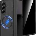 Miimall for Samsung Galaxy Z Fold 7 Case with Privacy Screen, Magnetic Wireless Charging Compatible & Hinge Protection, Matte Translucent Design, Anti-Slip Shockproof Cover for Z Fold 7, Black