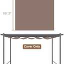 Aoodor Replacement Adjustable Canopy, Retractable Shade for Pergola, UV Resistant and Fade-Resistant, Fits 10 x 10 ft, Brown