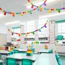 Rtteri 3 Pcs Crayon Felt Pom Pom Ball Garland Classroom Back to School Decor Handmade Felt Ball Hanging Garland for School Classroom Ambience Celebration Decor