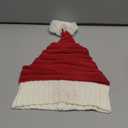 Santa Hat Christmas Hat for Adults Kids/Baby, Red Knitted Beanie Hats with Pompom, Unisex Xmas Holiday Hats with Gift Bag