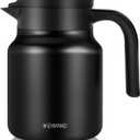 34Oz Thermal Coffee Carafes For Keeping Hot/Cold, Stainless Steel Coffee Carafe, Dustproof Insulated Water Carafe for Party/Home,Black