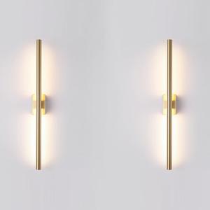Only Suitable for Small Junction Box Set of 2 Hardwired Narrow Gold Wall Sconces Modern Picture Lights Linear Mirror Vanity Wall Lights for Bathroom Bedroom Corridor (2 Pack, 24'', Gold, Dimmable)