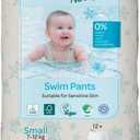 Bambo Nature Hypoallergenic Swim Pants, Eco-Labeled Swim Diapers, Double Leak Barriers - Small (12 Count)