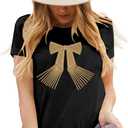 Cowgirl Shirt Women Embroidery Western Outfits PU Leather Star Graphic Tees Short Sleeve Tops