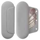 AGIKET Silicone Makeup Brush Holder Travel Cosmetic Bag：Soft Portable Cosmetic Face Brushes Holder with Upgrade Anti-Fall Out Magnetic Closure, Large Travel Makeup Brush Case - Gray