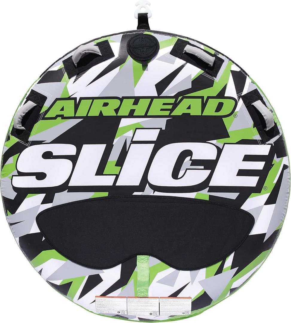 Airhead Slice Towable 2-4 Rider Models, Tube for Boating and Water Sports, Heavy Duty Full Nylon Cover with Zipper, EVA Foam Pads, and Patented Speed Safety Valve for Easy Inflating & Deflating