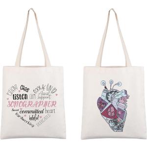 CMNIM Sonographer Gifts Heart of a Sonographer Tote Bag Radiologist Tote Ultrasound Tech Appreciation Graduation Gift for Her
