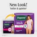 Depend Night Defense Adult Diapers, Incontinence & Postpartum Bladder Leak Underwear for Women, Disposable, Overnight, Medium, Blush, 15 Count