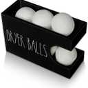 Dryer Ball Holder for Laundry Room, Dryer Balls Container Wall Mount, Wood Dryer Balls Storage Organizer, Wool Dryer Ball Dispenser Basket (Black)