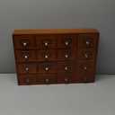 16 Drawers Apothecary Cabinet Library Card Catalog Cabinet Tabletop Vintage Apothecary Chests Cabinets Rustic Herb Storage Box with Drawers Wooden Desk Drawer Organizer Medicine Furniture
