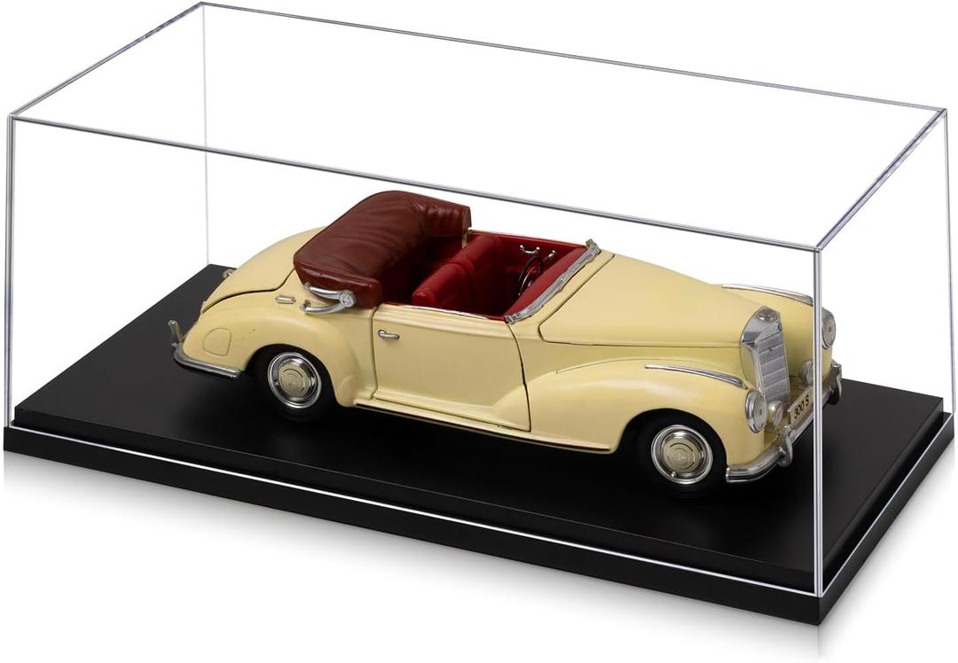 1:18 No Assembly Diecast Display Case with Plastic Base - Acrylic Model Car Display Boxes - Dustproof Showcase for Collectibles Memorabilia (1, 1:18)