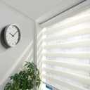 ShadesU Cordless Zebra Blinds  Light Filtering Dual-Layer Window Shades for Privacy (White Color) (Maximum Height 72") (Width 20")