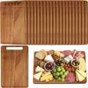 Nuenen 30 Pcs Bulk Wood Cutting Board with Handle 12 x 7.8 Inch Acacia Bamboo Wooden Kitchen Serving Chopping Boards for Pizza, Bread, Charcuterie, Fruit, Vegetables (Acacia)
