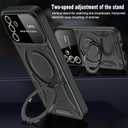 Case for Samsung Galaxy A54 5G with Ring Kickstand, Lens All-Inclusive Protection Military Grade Drop Shockproof Anti-Scratch Armor Cover Case for Samsung Galaxy A54 5G YD-Black